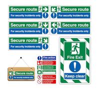 Señales de Salida para Empresas | Autoadhesivo Resistente al Desvanecimiento - 7 Piezas De Señales Para Incendios,Para Hospital Hotel Edificio De Apartamentos Garaje Almacén Interior Exterior Pasillos