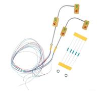 Señales de semáforo LED a escala HO para modelos de ferrocarriles, paquete de 2 con postes de metal, base roscada, funcionamiento de 3 V CC, compatible con diseños de calibre HO y OO