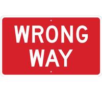 Señales de tráfico de alta intensidad aluminio reflectante de alta Brady 95040 - Camino Equivocado, 18 "x 30", leyenda"mal camino"