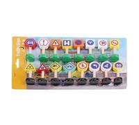 Señales de tráfico - para, 16X Toy Road, Juego de aprendizaje temprano | Perfecto para señales de paso peatón Bloquea la educación de seguridad de paradas de madera