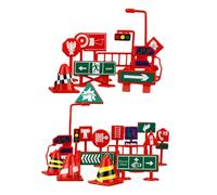 Señales De Tráfico Peatonal Para Niños - Juego De Juguetes De Tráfico Urbano Portátil De 28 Piezas | Señales Educativas De Seguridad Vial Para Niños, Juego De Aprendizaje Para Juegos En Interiores Y E