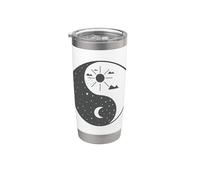 Señales de Yin y Yang día y noche Vaso térmico de acero inoxidable de doble pared