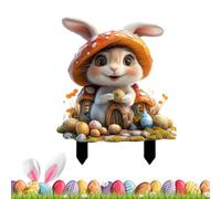 Señales del Patio De Pascua | Señales De Huevo De Pascua: Decoraciones Navideñas Al Aire Libre, 2D Acrílico Vacaciones Al Aire Libre Bienvenida para El Césped