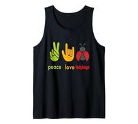 Señales Divertidas de la Mano de Las Mariquitas del Amor de la Paz con la Mariquita Camiseta sin Mangas