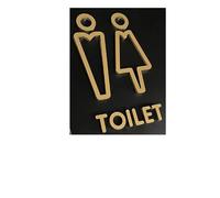 Señales para baños, 3D WC baño signo puerta pared pegatina arte multicolor 10-20 cm(20cm All,Gold)