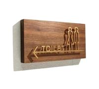 Señales para baños, Letrero Baño Hombres Mujeres Con Flecha Oro Plata 13.6x27.6cm(A)