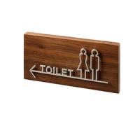 Señales para baños, Letrero Baño Hombres Mujeres Con Flecha Oro Plata 13.6x27.6cm(B)