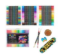 Señales para colorear - 48 bolígrafos artísticos de doble punta para la toma de notas y el dibujo | Juego de rotuladores para pincel y punta para tela de vidrio de madera, revistas de papel proyectos