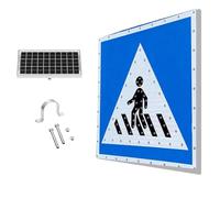 Señales Solares de Tráfico para Peatones, Señal LED de Advertencia de Cruce Peatones, Visibilidad 500 m, IP65 Resistente Agua, para Barrios Residenciales y Senderos Peatonales(24")