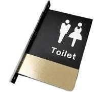 SeñAlizacióN De Aseos Señalización de Inodoro Señal Recordatorio Baño Doble Cara for Hombres y Mujeres Señales Puerta WC Público Oficina Hotel Montaje Lateral(Color 03)