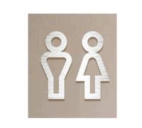 Señalización De Baños Letreros divertidos for baño for hombres y mujeres, decoración creativa 2D plana for puerta de(Color-4)