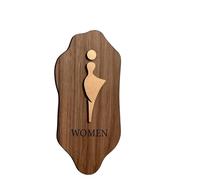 Señalización De Baños Señalización de madera, señal puerta baño for hombres y mujeres, instrucciones público, pegatina pared for WC Hotel(Color-02,20x10cm)