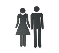 Señalización de inodoro elegante para hombres y mujeres, adecuada para cualquier limpieza, suave (negro)