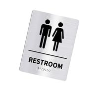 Señalización de inodoro para hombres y mujeres, letreros de baño público, guía de baño de hotel a la izquierda y a la derecha, acrílico