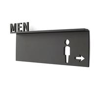 Señalización for baños, letreros acrílicos de identificación for hombres y mujeres con flecha, iconos 3D en relieve, puerta baño for oficinas negocios(Black2)