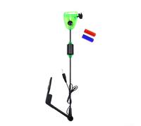Señalizador LED de pesca de carpa de 25 cm para alarmas de mordida con sistema de control de sensibilidad ajustable y clip de línea (verde)