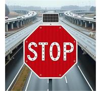 Señals de alto con energía solar Señal de tráfico octagonal con LED intermitente Señal de tráfico reflectante Para estacionamientos en zonas escolares(Always on)