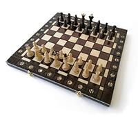 SENATOR - Juego de casetas XL - Taburete de 40 x 40 cm, fabricación artesanal de madera de encanto barnizado ecológicamente responsable, piezas de peso, juego de viaje, marca Le Délirant® (marrón)