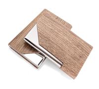 Senbaler 2 Piezas Porta Tarjetas de Visita,Aceros Inoxidables Tarjetero,Funda PU,Estuche para Tarjetas de Crédita para Hombre y Mujer (Color Madera)