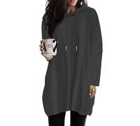 SENBATU Sudadera con Capucha Informal De Manga Larga para Mujer Primavera Sudadera con Capucha Extragrande para Mujer con Bolsillos Gris XX-Large