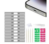 Senbos Kit de 21 calcomanías protectoras a prueba de polvo compatibles con iPhone 15 Pro Max, actualizaciones de teléfono móvil, altavoz de malla, cubierta adhesiva antipolvo con tapón antipolvo USB C