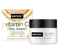 Sence Crema de día con vitamina C, crema facial para mujer, crema facial para hombres, crema hidratante facial, cuidado diario con ácido cítrico y 4 ácidos hialurónicos, cuidado de la piel vegana de