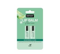 Sence Cuidado labial de aloe vera con vitamina A y vitamina C, bálsamo de labios vegano para el cuidado diario y protección de los labios (2 x 4,3 g)