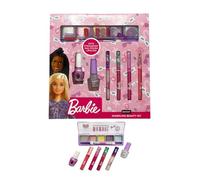 Sence Kit de Belleza Barbie para Ninñas con 7 piezas, Set de Maquillaje Infantil con Brillo de Labios, Sombras de Ojos, Esmalte de Uñas y Más, Regalo para Niñas Mayores de 6 Años
