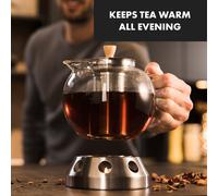 Sencha Tetera de diseño con calentador de acero inoxidable Hibiscus 1,3L Filtro Klarstein