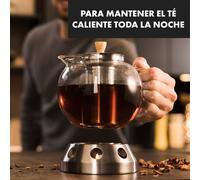 Sencha Tetera de diseño con calentador de acero inoxidable Hibiscus 1,3L Filtro Klarstein