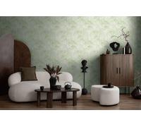 Sencillo MICHALSKY Papel Tapiz En Textura Sólido - Crema, Verde