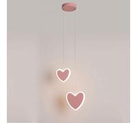 Sencillo moderno. Lámpara Colgante, Llamativa Lámpara Colgante En Forma De Corazón con Pantalla Blanca, Lámpara De Araña Pequeña De 2 Luces for La Mesita De Noche De La Habitación De Los Niños, Acceso