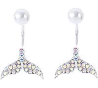 Sencillos pendientes de perlas colgantes con incrustaciones de diamantes llenos de vida bajaDurability
