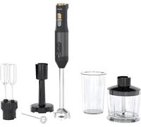Sencor Batidora de Mano Multifunción Ultra-Potente 6 en 1, 1200W, con Batidor Doble, Picadora y Espumador, Prensapurés, Cuchillas QuadBlade de Titanio, Control de Velocidad Continuo, Elegante - Negro