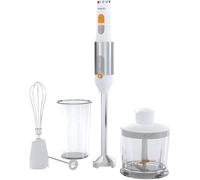 Sencor Batidora Mano Multifuncional Ultra-Potente 1200W, con Batidor, Picadora y Espumador, Cuchillas Quad Blades de Acero Inoxidable, Control Continuo de Velocidad, Diseño Ergonómico - Blanco