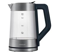 Sencor Hervidor de cristal SWK 1795SS, capacidad de 1,7 l, potencia de 2200 W, acero inoxidable, luz LED interna, 100% libre de BPA, ajuste de temperatura (50 °C a 100 °C) SWK 1795SS