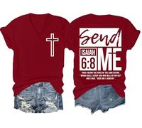 Send Me Isaiah 6 8 - Camiseta cristiana con versículo bíblico Send Me Christian Cross para hombre y mujer, Claret-v, 3XL