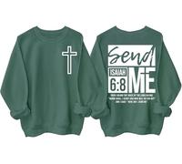Send Me Isaiah 6 8 - Sudadera y sudadera con capucha con versículo bíblico cristiano Send Me Christian Cross Sudaderas, verde, XXL