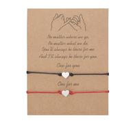 Senda 2 pulseras Pinky Promise, pulseras ajustables hechas a mano de la amistad, para parejas, regalo del día de San Valentín para mujeres, madre, hija, amante, talla única, Metal, No es una piedra
