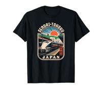 Sendai Tohoku Japón Shinkansen Retro Bullet Train Kanji Camiseta