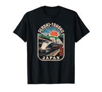 Sendai Tohoku Japón Shinkansen Retro Bullet Train Kanji Camiseta