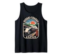 Sendai Tohoku Japón Shinkansen Retro Bullet Train Kanji Camiseta sin Mangas