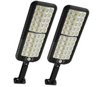SENDALE 2 pack Luz Solar Exterior, Focos LED Exterior Solares Potente con Sensor de Movimiento, 256 LED Farolas Solares Impermeable 3 Modos Ajustables Lampara Pared para Jardín Patio (256LED)