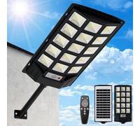 SENDALE Lámparas solares de 500 W para exteriores, lámparas solares con mando a distancia, 6500 K, farola solar de calle, crepúsculo hasta el amanecer, IP66, lámpara solar de camino al aire libre para
