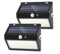 SENDALE Lámparas Solares Para Exteriores 2 Unidades,5 Modos Lámpara Solar Para Exteriores,IP65 Resistente Al Agua,130 LED Superbrillante,Lámpara De Pared Para Exterior,Garaje,Pared