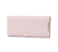 SENDEFN Leder Geldbörse für Frauen - Cartera triple para mujer, con bloqueo RFID, tarjetero, monedero con cremallera y bolsillo para monedas, Fucsia-rosa
