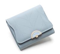 SENDEFN Leder Kleine Damen Brieftasche RFID-Blockierung Bifold Karteninhaber Cute Wallet für Frau mit Reißverschluss Münztasche, azul claro