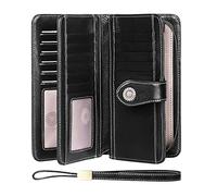 SENDEFN Monederos para Mujer Cartera de Mujer de Gran Capacidad de Cuero,con 24 Ranuras para Tarjetas con RFID Bloqueo Largo de Cremallera Carteras para Mujer