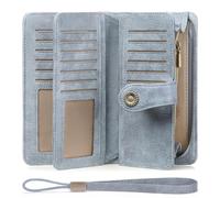 SENDEFN Monederos para Mujer Cartera de Mujer de Gran Capacidad de Cuero,con 24 Ranuras para Tarjetas con RFID Bloqueo Largo de Cremallera Carteras para Mujer