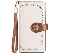 SENDEFN Monederos para Mujer Cartera de Mujer de Gran Capacidad de Cuero,con 24 Ranuras para Tarjetas con RFID Bloqueo Largo de Cremallera Carteras para Mujer